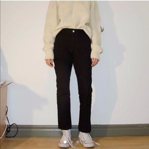 Black straight leg casual pants